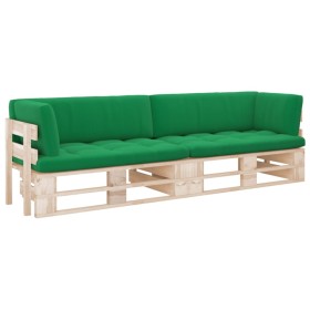 2-Sitzer-Palettensofa mit Kissen aus imprägniertem Kiefernholz von , Gartensets - Ref: Foro24-3066678, Preis: 183,62 €, Rabat...