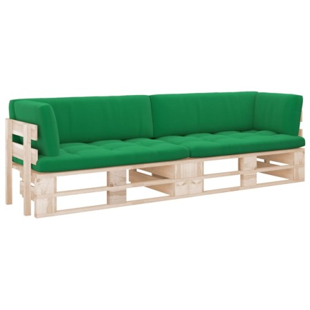 2-seater pallet sofa with impregnated pine wood cushions by , Garden sets - Ref: Foro24-3066678, Price: 188,48 €, Discount: %