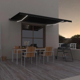 Manual retractable awning with anthracite gray LED light 500x350 cm by , Awnings - Ref: Foro24-3069224, Price: 574,99 €, Disc...