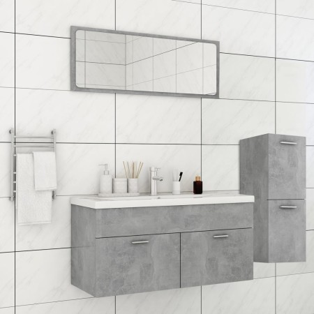 Juego de muebles de baño madera de ingeniería gris hormigón de , Muebles de baño - Ref: Foro24-3071481, Precio: 352,04 €, Des...