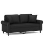 2-Sitzer-Sofa mit schwarzen Kunstlederkissen 140 cm von , Sofas - Ref: Foro24-3200930, Preis: 278,36 €, Rabatt: %