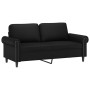 2-Sitzer-Sofa mit schwarzen Kunstlederkissen 140 cm von , Sofas - Ref: Foro24-3200930, Preis: 278,36 €, Rabatt: %