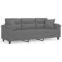 3-seater sofa with dark gray microfiber fabric cushions 180 cm by , Sofas - Ref: Foro24-3200979, Price: 352,16 €, Discount: %