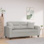 2-Sitzer-Sofa mit hellgrauen Mikrofaser-Stoffkissen, 140 cm von , Sofas - Ref: Foro24-3200972, Preis: 264,61 €, Rabatt: %