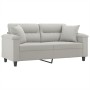 2-Sitzer-Sofa mit hellgrauen Mikrofaser-Stoffkissen, 140 cm von , Sofas - Ref: Foro24-3200972, Preis: 264,61 €, Rabatt: %