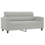 2-Sitzer-Sofa mit hellgrauen Mikrofaser-Stoffkissen, 140 cm von , Sofas - Ref: Foro24-3200972, Preis: 264,61 €, Rabatt: %