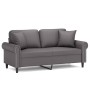 2-seater sofa with gray synthetic leather cushions 140 cm by , Sofas - Ref: Foro24-3200932, Price: 263,09 €, Discount: %