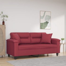 2-seater sofa with red synthetic leather cushions 140 cm by , Sofas - Ref: Foro24-3200991, Price: 264,99 €, Discount: %