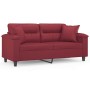 2-Sitzer-Sofa mit roten Kunstlederkissen 140 cm von , Sofas - Ref: Foro24-3200991, Preis: 264,54 €, Rabatt: %