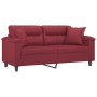 2-Sitzer-Sofa mit roten Kunstlederkissen 140 cm von , Sofas - Ref: Foro24-3200991, Preis: 264,54 €, Rabatt: %