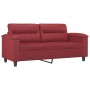 2-Sitzer-Sofa mit roten Kunstlederkissen 140 cm von , Sofas - Ref: Foro24-3200991, Preis: 264,54 €, Rabatt: %