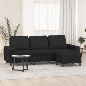 3-seater sofa with black fabric stool 180 cm by , Sofas - Ref: Foro24-3201155, Price: 367,61 €, Discount: %