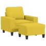 Sillón con taburete tela amarillo claro 60 cm de , Sofás - Ref: Foro24-3201148, Precio: 210,31 €, Descuento: %