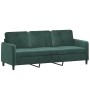 Sofá de 3 plazas con taburete de terciopelo verde oscuro 180 cm de , Sofás - Ref: Foro24-3201176, Precio: 351,77 €, Descuento: %