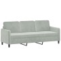 3-Sitzer-Sofa mit hellgrauem Samthocker 180 cm von , Sofas - Ref: Foro24-3201174, Preis: 301,19 €, Rabatt: %