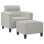 Sillón con taburete tela de microfibra gris claro 60 cm de , Sofás - Ref: Foro24-3201226, Precio: 235,67 €, Descuento: %