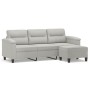 3-seater sofa and stool light gray microfiber fabric 180 cm by , Sofas - Ref: Foro24-3201232, Price: 372,86 €, Discount: %