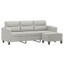 3-seater sofa and stool light gray microfiber fabric 180 cm by , Sofas - Ref: Foro24-3201232, Price: 372,86 €, Discount: %