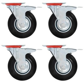 Swivel wheels with double brakes 4 units 125 mm by vidaXL, Material handling - Ref: Foro24-143449, Price: 34,84 €, Discount: %