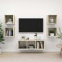 TV wall cabinets 5 pcs oak-colored plywood by , TV Furniture - Ref: Foro24-3079613, Price: 130,56 €, Discount: %