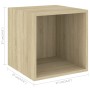 TV wall cabinets 5 pcs oak-colored plywood by , TV Furniture - Ref: Foro24-3079613, Price: 129,99 €, Discount: %