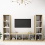 TV-Möbel 3 Einheiten weiße Spanplatte Sonoma-Eiche 142,5 x 35 x 36,5 cm von , TV-Möbel - Ref: Foro24-3079957, Preis: 167,26 €...