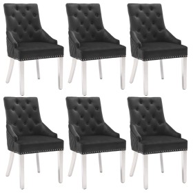 Dining chairs 6 units black velvet by , dining chairs - Ref: Foro24-3080240, Price: 1,00 €, Discount: %