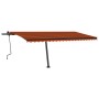 Toldo retráctil manual con luz LED naranja y marrón 500x350 cm de , Toldos - Ref: Foro24-3069865, Precio: 653,99 €, Descuento: %