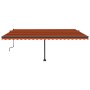 Toldo retráctil manual con luz LED naranja y marrón 500x350 cm de , Toldos - Ref: Foro24-3069865, Precio: 653,99 €, Descuento: %