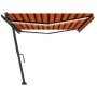 Toldo retráctil manual con luz LED naranja y marrón 500x350 cm de , Toldos - Ref: Foro24-3069865, Precio: 653,99 €, Descuento: %