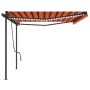 Manual retractable awning with orange and brown LED light 5x3.5 m by , Awnings - Ref: Foro24-3070265, Price: 738,41 €, Discou...