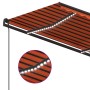 Toldo retráctil manual con luz LED naranja y marrón 5x3,5 m de , Toldos - Ref: Foro24-3070265, Precio: 738,41 €, Descuento: %