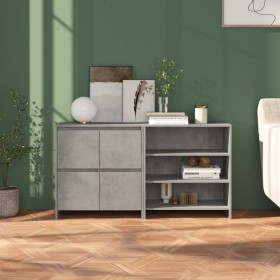 Concrete Gray Manufactured Wood 2-Piece Sideboard by , Sideboards - Ref: Foro24-3098084, Price: 145,99 €, Discount: %