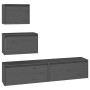 Muebles para TV 4 piezas madera maciza de pino gris de , Muebles TV - Ref: Foro24-3100146, Precio: 184,34 €, Descuento: %