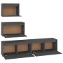 TV furniture 4 pieces solid gray pine wood by , TV Furniture - Ref: Foro24-3100146, Price: 184,99 €, Discount: %