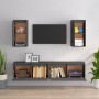 TV furniture 4 pieces solid gray pine wood by , TV Furniture - Ref: Foro24-3100171, Price: 169,99 €, Discount: %