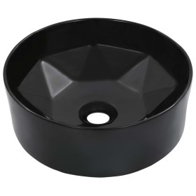 Black ceramic washbasin 36x14 cm by vidaXL, Sinks - Ref: Foro24-143910, Price: 56,24 €, Discount: %