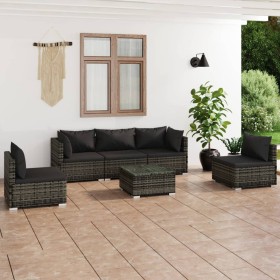 6-piece garden furniture set and gray synthetic rattan cushions by , Garden sets - Ref: Foro24-3102197, Price: 681,67 €, Disc...