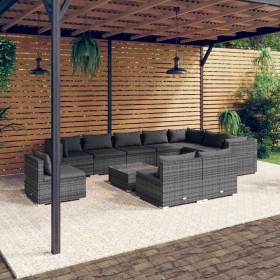 11-piece garden furniture set and gray synthetic rattan cushions by , Garden sets - Ref: Foro24-3102605, Price: 1,00 €, Disco...