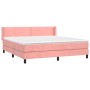 Cama box spring con colchón terciopelo rosa 160x200 cm de , Camas y somieres - Ref: Foro24-3130912, Precio: 494,03 €, Descuen...