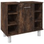 3-piece bathroom furniture set smoked oak plywood by , Bathroom furniture - Ref: Foro24-3187609, Price: 154,99 €, Discount: %