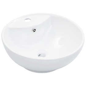 Lavabo con rebosadero 46,5x18 cm cerámica blanco de vidaXL, Lavabos - Ref: Foro24-143903, Precio: 65,09 €, Descuento: %