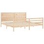 Bed frame with solid wood headboard 200x200 cm by , Beds and slatted bases - Ref: Foro24-3195046, Price: 196,76 €, Discount: %