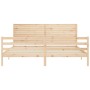 Bed frame with solid wood headboard 200x200 cm by , Beds and slatted bases - Ref: Foro24-3195046, Price: 196,76 €, Discount: %