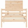 Estructura de cama con cabecero madera maciza 100x200 cm de , Camas y somieres - Ref: Foro24-3195211, Precio: 109,48 €, Descu...