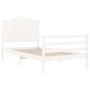 White solid wood bed frame with headboard 100x200 cm by , Beds and slatted bases - Ref: Foro24-3194172, Price: 137,88 €, Disc...