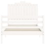 White solid wood bed frame with headboard 100x200 cm by , Beds and slatted bases - Ref: Foro24-3194172, Price: 137,88 €, Disc...