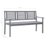 Banco de jardín 3 plazas madera eucalipto gris y cojín 150 cm de , Bancos de jardín - Ref: Foro24-3061074, Precio: 213,99 €, ...