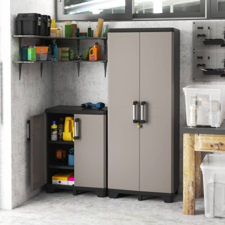 Keter Pro Black and Gray Low Storage Cabinet by , Lockers and storage cabinets - Ref: Foro24-445038, Price: 97,99 €, Discount: %