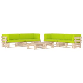 6-piece pallet furniture and impregnated pine wood cushions by , Garden sets - Ref: Foro24-3067043, Price: 434,10 €, Discount: %